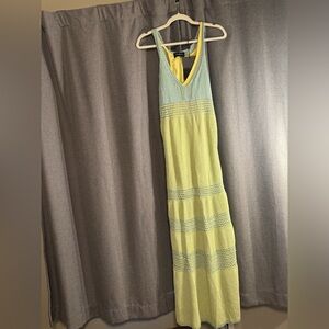 The Kooples Yellow and Light Blue Maxi Dress